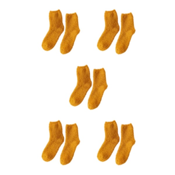 1/2/3/5 10 stycken extra tjocka och elastiska mjuka strumpor Yellow 5PCS
