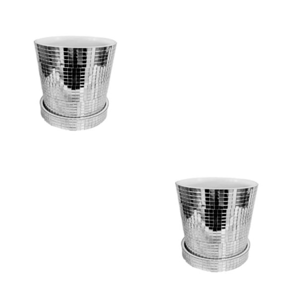 1/2/3 glasspegel lysande keramisk planteringskruka Daglig dekoration 12.8cm 2PCS