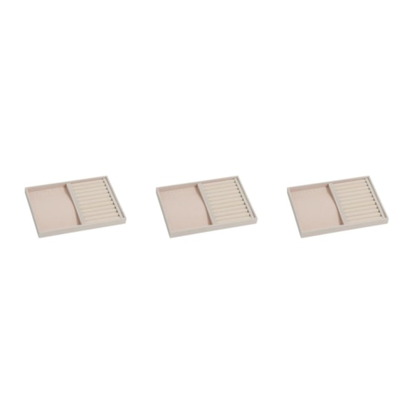 1/2/3 sammetsduk tillverkade smycken förvaringsbox stor kapacitet Beige 3Set