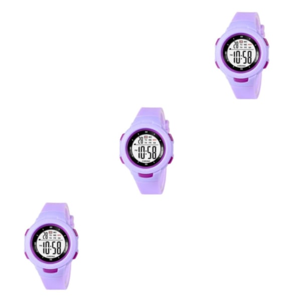 1/2/3/5 Digital watch för barn utomhus elektroniskt armbandsur Purple 3PCS