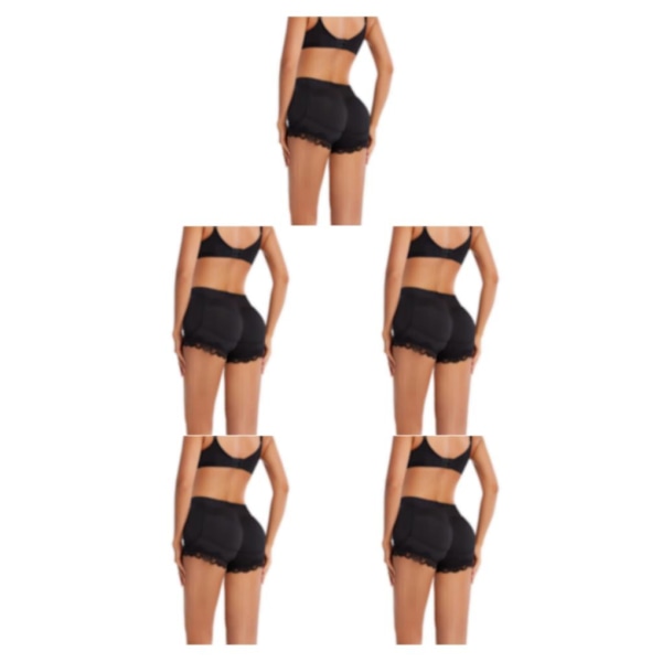 1/2/3/5 Och kurvformiga Push Up-underkläder för kvinnor för sexiga och black XXXL 5PCS