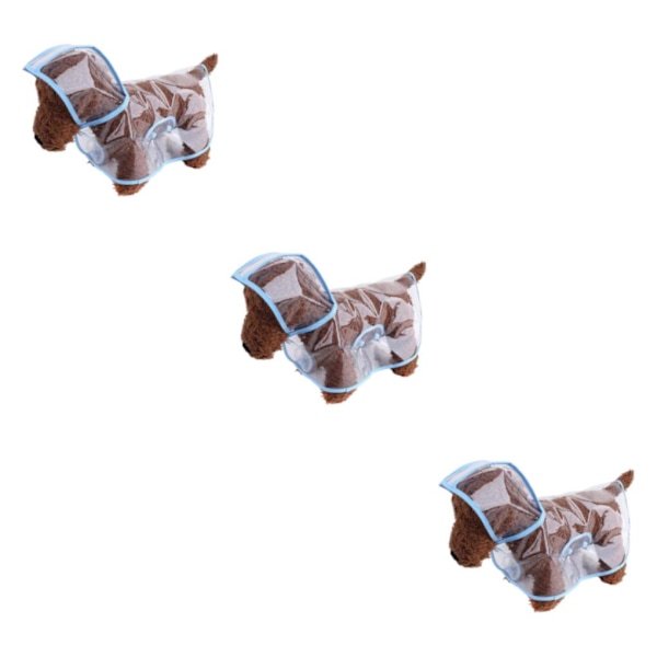 1/2/3/5 valp vattentät regnkappa för husdjur - dubbla radspännen Blue Frame L 3PCS
