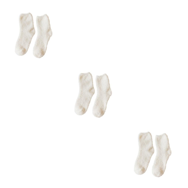 1/2/3/5 10 stycken extra tjocka och elastiska mjuka strumpor White 3PCS
