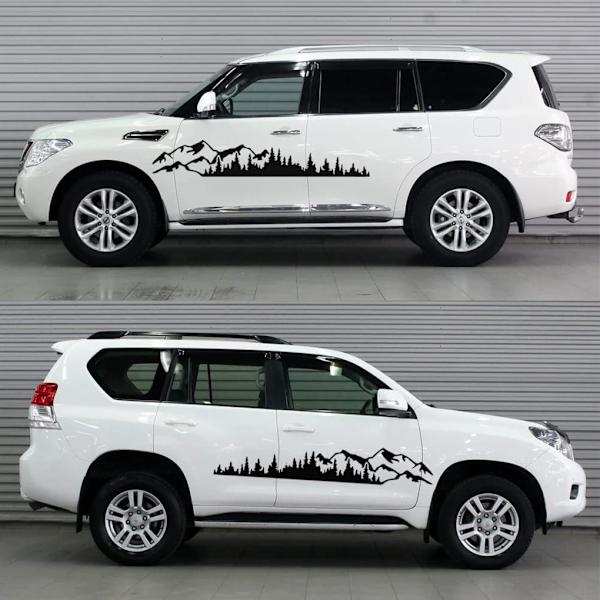 1/2/3/5 2 st PVC Mountain Forest Car Stickers Lätt att installera black 1Set