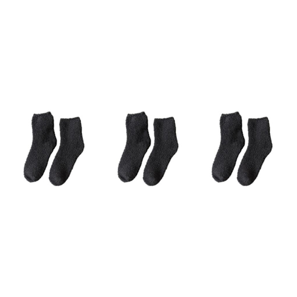 1/2/3/5 10 stycken extra tjocka och elastiska mjuka strumpor Deep Grey 3PCS