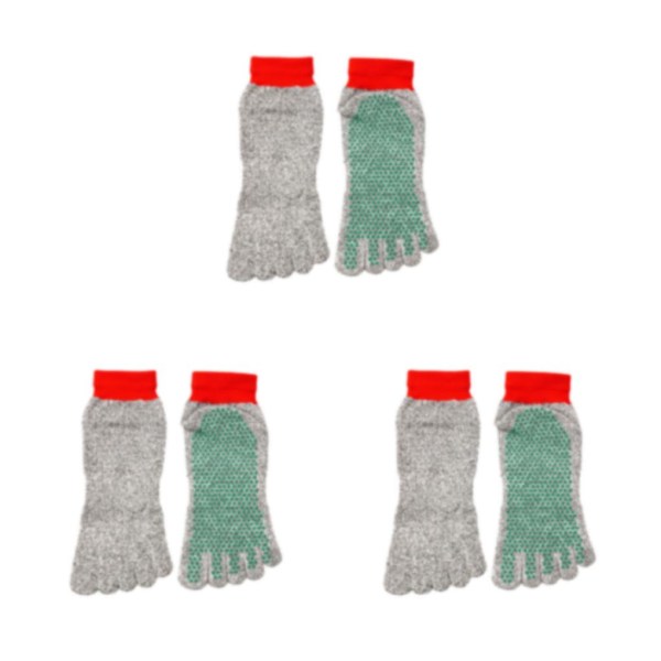 1/2/3/5 Ergonomiska 5-tå skärtåliga strumpor för utomhusbruk Gray green red bind 3Set