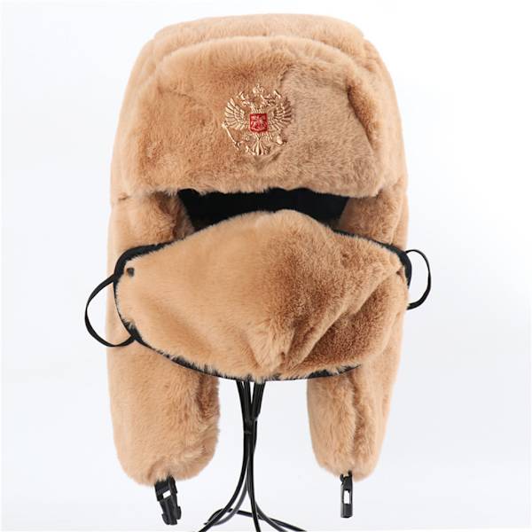 1/2 polyester rysk hatt varm och förbli snygg män S vinter light tan 1Set
