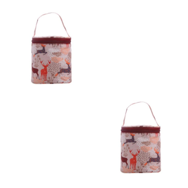 1/2 Resegarn Förvaringsväska Tote Small Holder Case Present för Deer 14 x 15cm 2Set