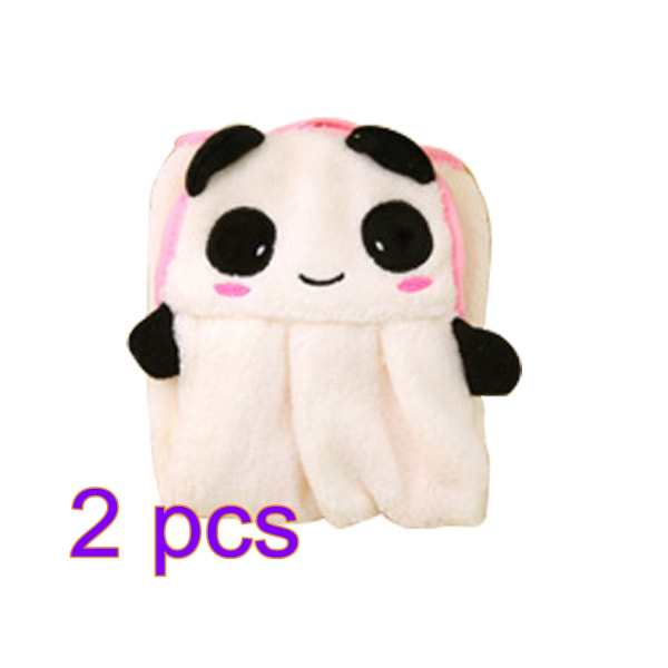 2st Candy Colors Soft Coral Fleece Handdukar panda