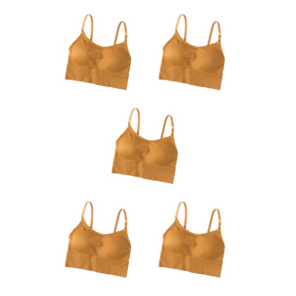 1/2/3/5 Dam Tank Crop Top BH Sexiga Underkläder Underkläder Bralette Orange 5PCS