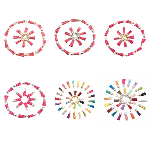 1/2/3/5 100 stycken Tofs Nyckelring Snygg DIY Tofs Tillbehör pink-Silver 1Set