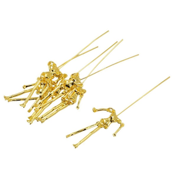 1/2 6st Mänskligt skelett Kroppen DIY Dockor Hängen Smycken Gold 90mm 1Set