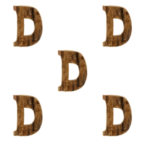 1/2/3/5 Handgjorda träbokstäver Dörrnummer Alfabetbokstav letter D 5Set