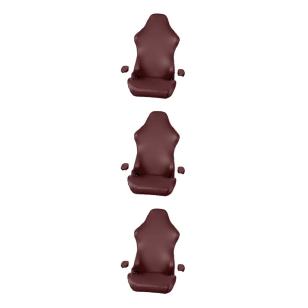 1/2/3 Gaming Chair Slipcovers Sträckbara för kontorsstol Dark Red 3PCS