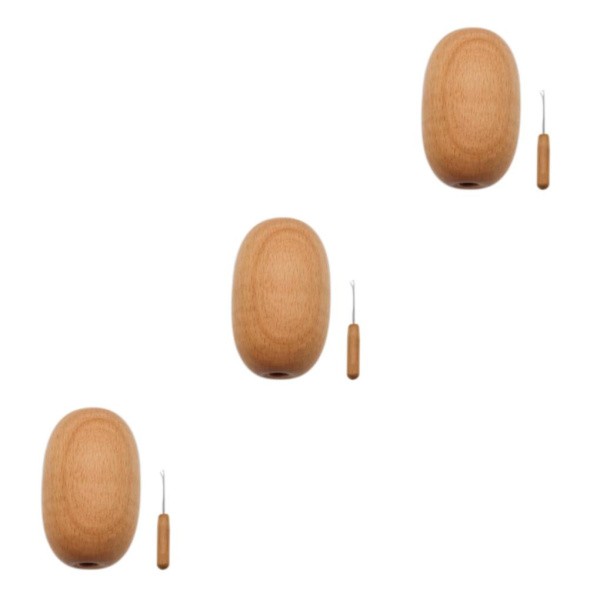 1/2/3 1 bit stoppande ägg med nål DIY Smooth Crochet 3PCS