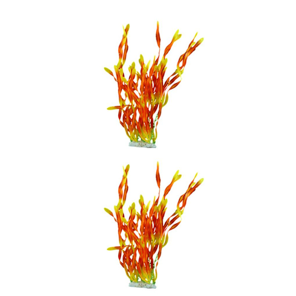 1/2 Fishtank Artificiell vattenväxt dekorativa simuleringsväxter Red 2PCS
