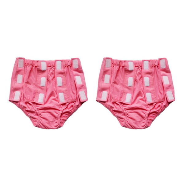 1/2/3 Kvinnor Vuxna Äldre Återanvändbara inkontinensbyxblöjor Rose Red 2XL 2Set