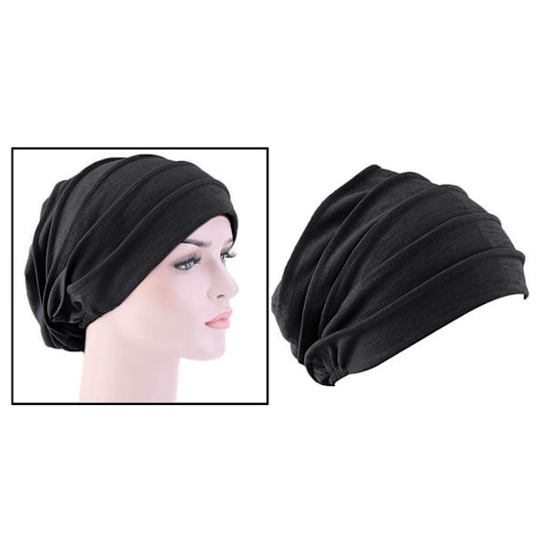 1/2/3/5 Cap Bomullshuvud För Cover Håravfall Mjuk Black 56-58cm 1Set