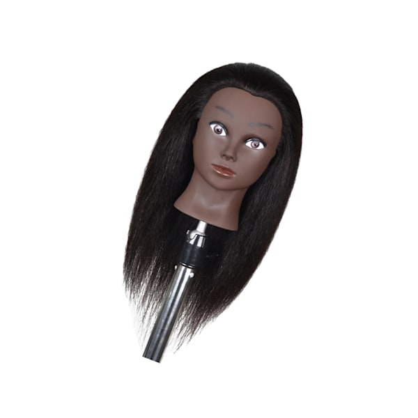 För Mångsidig Hårstyling Öva Dockhuvud Skyltdocka med 16 inch Black Skin