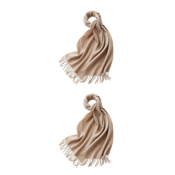 1/2/3 unisex halsduk med fransar Varm och mysig tubscarf för lemon yellow 2Set