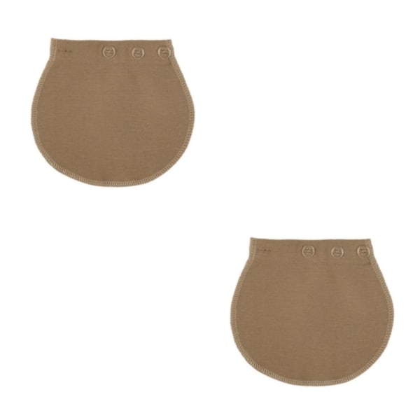 1/2/3/5 Maternity Graviditet Justerbar midjeförlängare elastisk Khaki 18x17cm 2Set