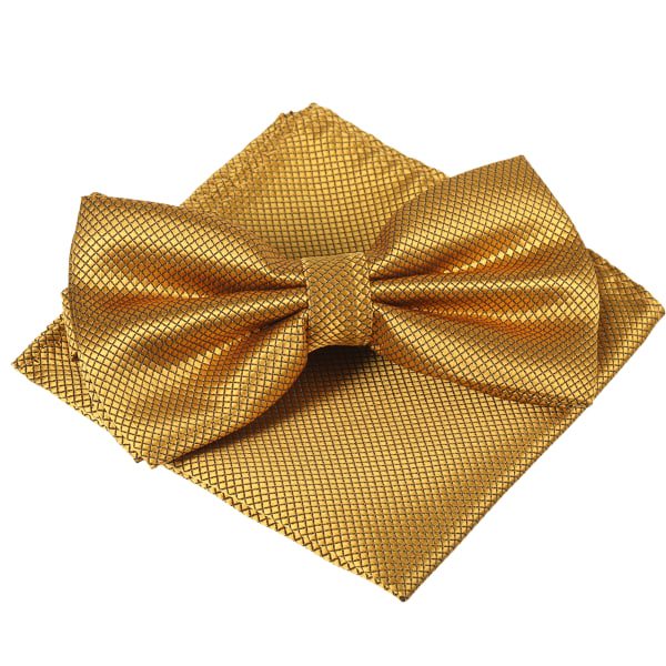 Premium tyg herr fluga med ficka present för alla tillfällen XGZ-16 Yellow gold