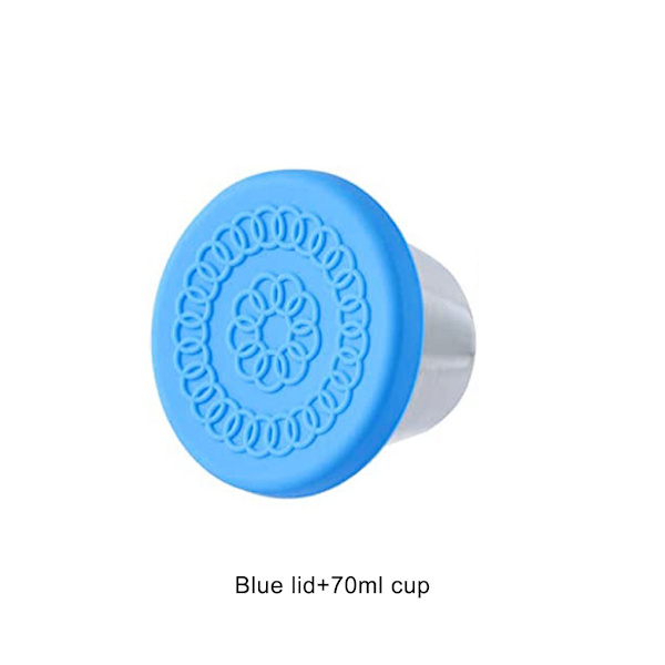 1/2/3/5 Wide Steel Cup Dressing Container Seal Salladsdressing Blue lid 5PCS