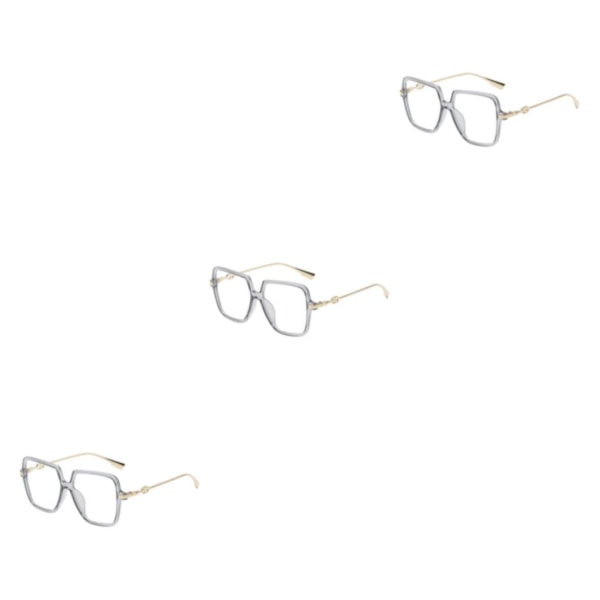 1/2/3/5 Fashionabla för snygga kvinnor Anti-Blue Light Glasögon Gold grey frame 3Set