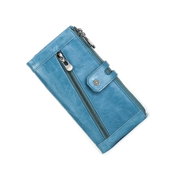 1/2/3/5 Läder Damplånbok För Zipper Pocket Snygg plånbok Light Blue 1 Pc