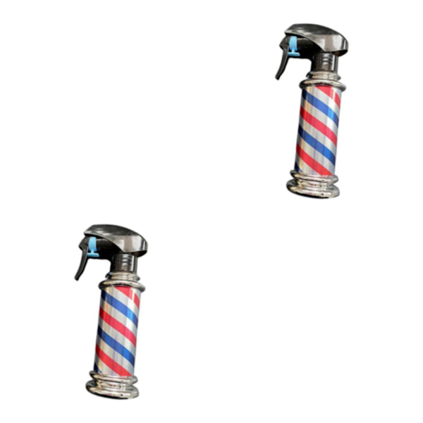 1/2 Multifunktionell Barber Spray Flaska Retro Stripes för Salong Grey 200ml 2Set