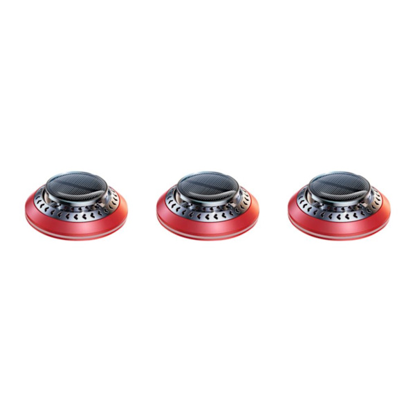 1/2/3/5 Metal Car Air Freshener Solar Powered Automatic red 3Set