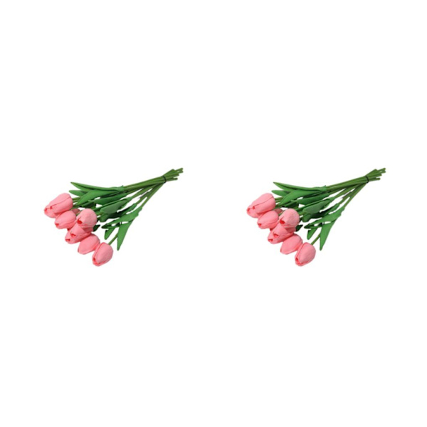 1/2/3 10påse Simulerade tulpaner Ljusa och charmiga blommor för pink 2PCS