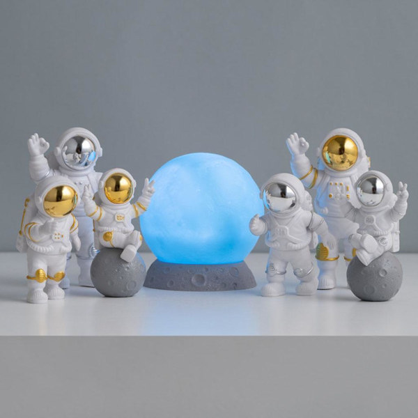 1/2/3/5 4st Astronautfigurer Set Heminredning Söt Sstronaut Gold Blue 1Set