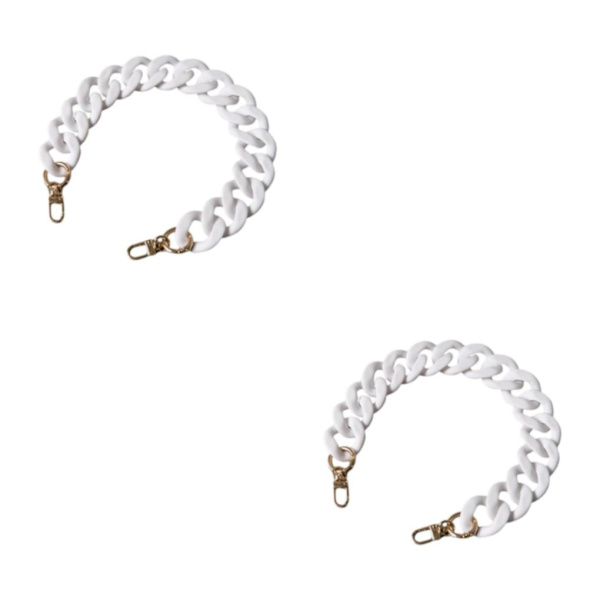 1/2 Flat Chain Strap Akrylkedjor För Charms Dekoration white 45CM 2Set