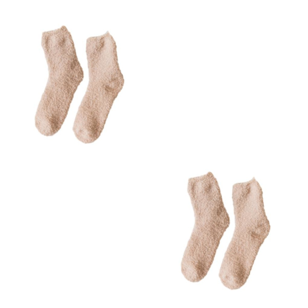 1/2/3/5 10 stycken extra tjocka och elastiska mjuka strumpor Khaki 2PCS