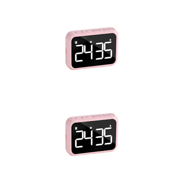 1/2/3/5 ABS Justerbar Volym Väckarklocka Med Radio - LED Stor pink 501 2PCS