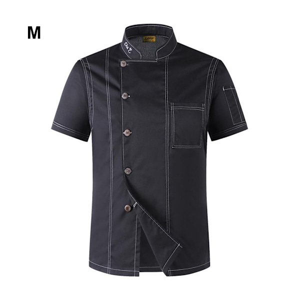 1/2/3 Svart Lätt att rengöra Chef Coat Button Chef Uniformer För black m 1Set