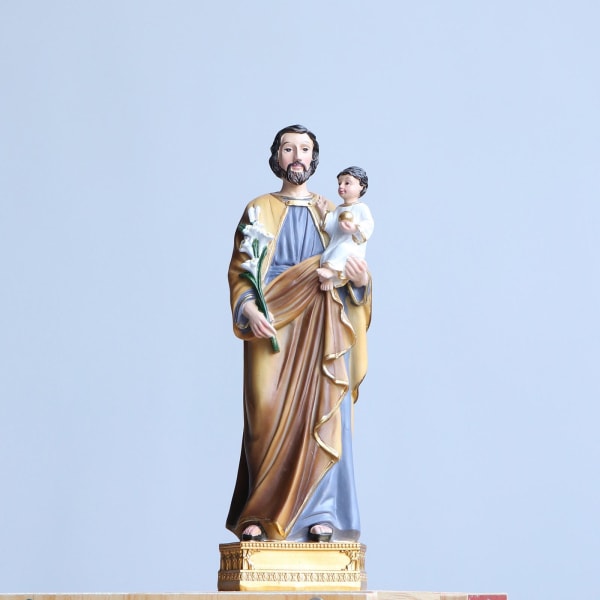 Saint Joseph med Jesusbarnet 8 H Hartsfärgad statypresent