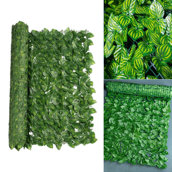 Konstgjorda Faux Leaf Sekretess Staket Skärm Hedge Trädgårdsdekor D(50x300cm) 19.65x117.9 Inch