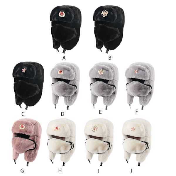 Multi-purpose MenWinter Thermal Bomber Hats för mjukt och varmt Grey sickle hammer