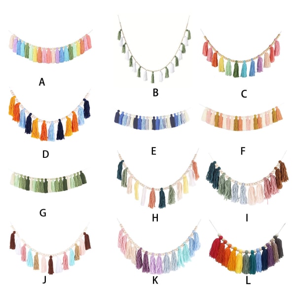 Bomull tofs Garland Pastell Banner Tillägg till barnkammare Type 11
