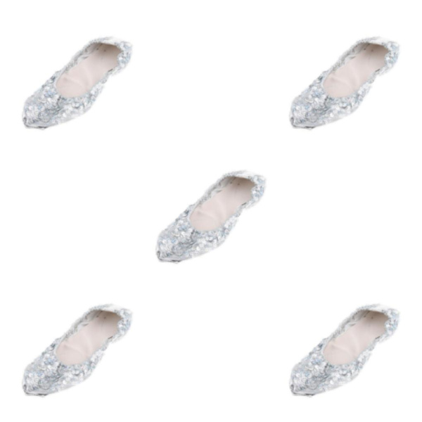 1/2/3/5 Kvinnor Tjej Magdansskor Non- För slip Soft Soles Silver M 5Set