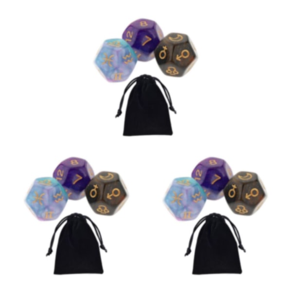 1/2/3/5 3st Akryl Astrologiska Tärningar Konstellationstärningar för Style B 3Set