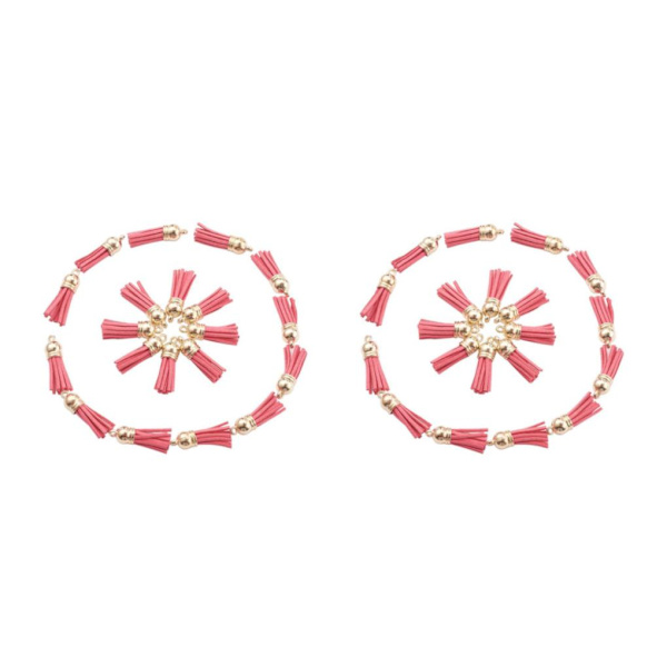 1/2/3/5 100 stycken Tofs Nyckelring Snygg DIY Tofs Tillbehör pink-Gold 2Set