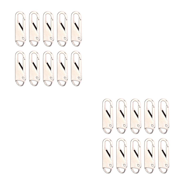 1/2/3/5 10 st För Zipper Pull Replacement Metal För Zipper Silver 10 pcs 2PCS