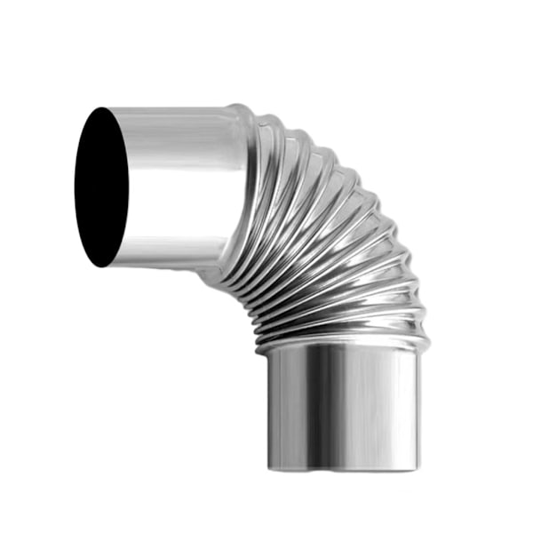 Luftflödeskontroll och läckagetät skorstensavgasrör för 60mm Bend 90 Degrees