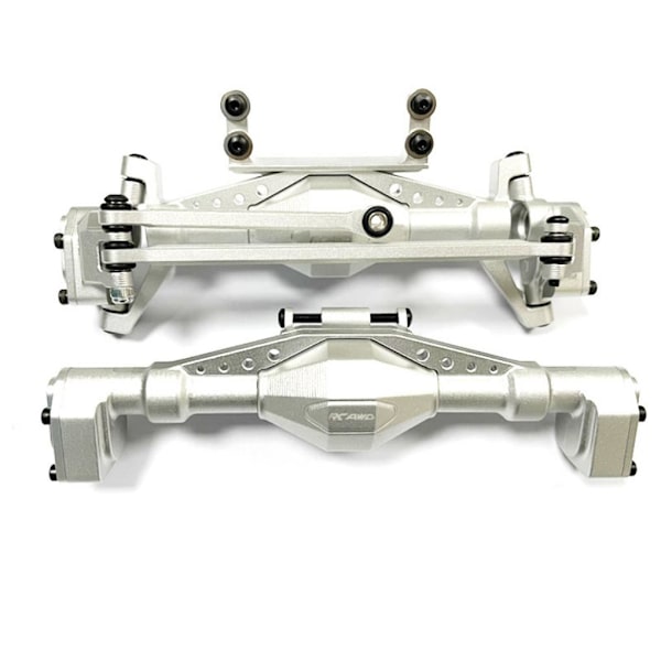 RCGOFOLLOW 2st aluminiumlegering komplett framaxel bak för 1/18 Silver