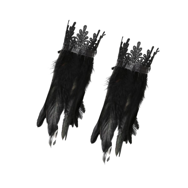 1/2/3 Gothic Feather Choker Shoulder Wrap Cape Masquerade Party wristband 32CM 1Set