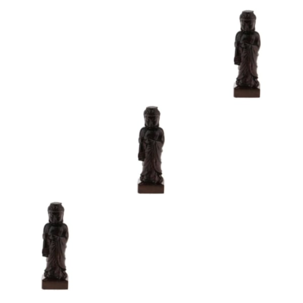 1/2/3/5 Trä Buddha Staty Staty Indien Staty Craft Ornament Sakyamuni 3Set