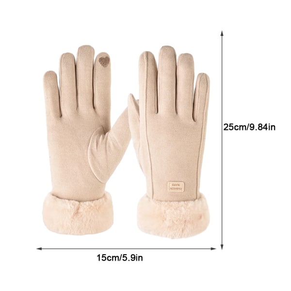 Kvinnor Vintervarma handskar med pekskärm Håll dig varm och Beige
